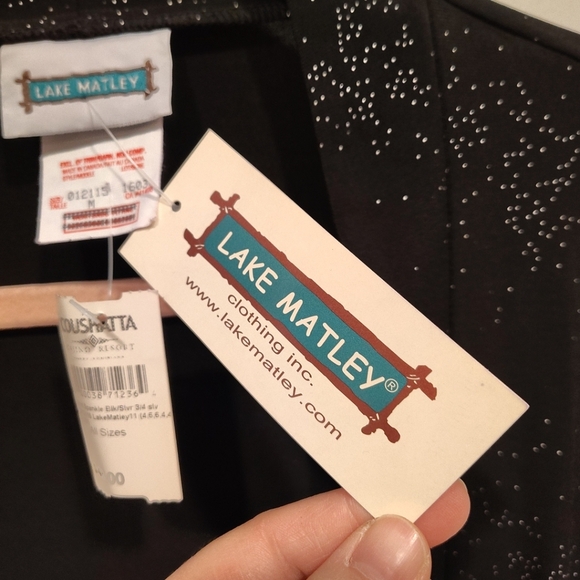 Lake Matley NWT Women's Black Speckled Stretch Knit Open Front Cardigan Sz M - Picture 3 of 7